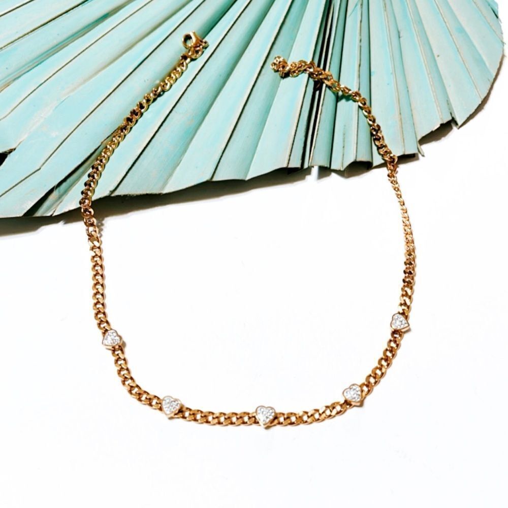Heart diamond necklace S214